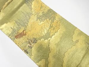 引き箔時代人物風景模様織り出し袋帯